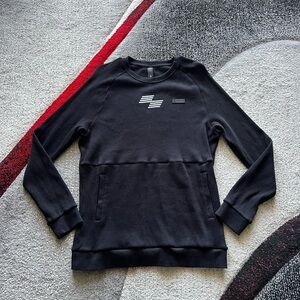 Virus Women’s Black Waffle Knit Athletic Thermal Long Sleeve Top